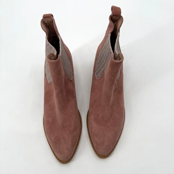 Anthropologie pink suede chelsea booties - Picture 3 of 6